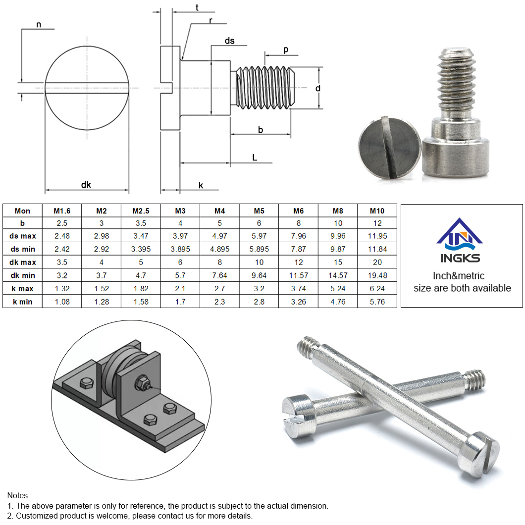 สกรูหัวไหล่ Slotted ชีส-9C-1