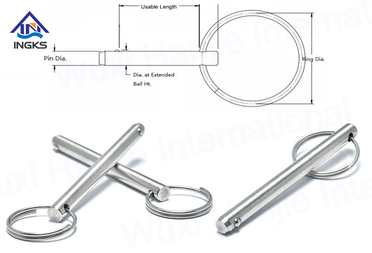 สแตนเลสดึงแหวน Double Ball End QUICK RELEASE Detent Ball ล็อค PIN