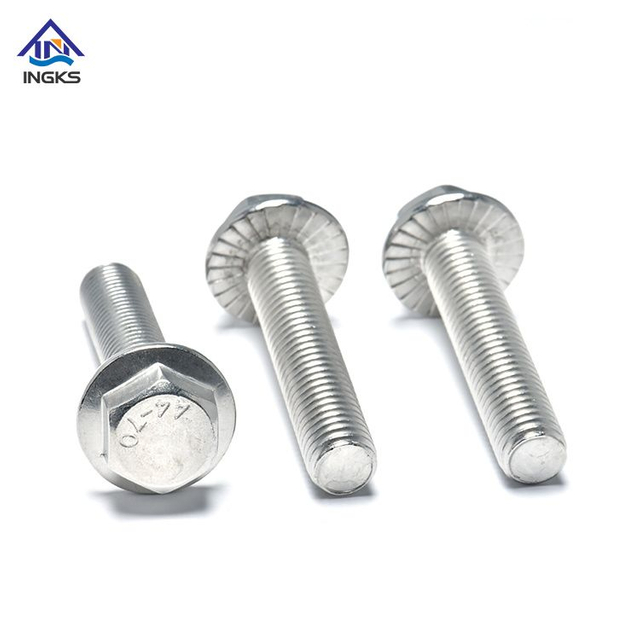 สแตนเลส 304 316 DIN 6921 หน้าแปลนหกเหลี่ยม Bolt Hex Washer Head 