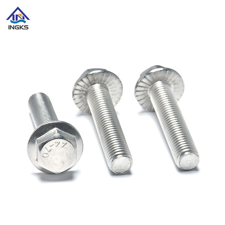 สแตนเลส 304 316 DIN 6921 หน้าแปลนหกเหลี่ยม Bolt Hex Washer Head 