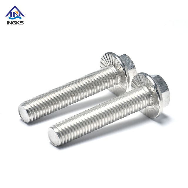 สแตนเลส 304 316 DIN 6921 หน้าแปลนหกเหลี่ยม Bolt Hex Washer Head 