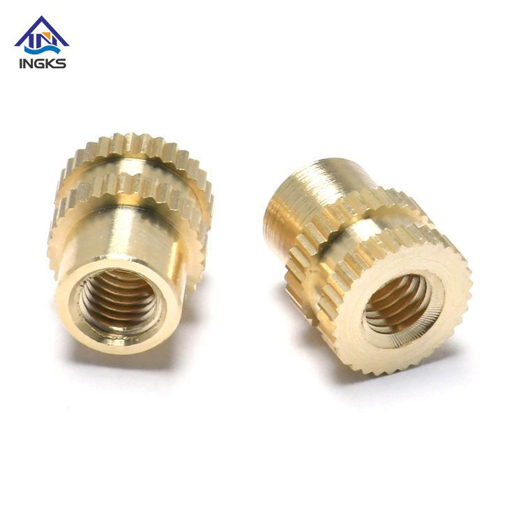 น็อตทองเหลือง Knurling แบบตรงคู่ 