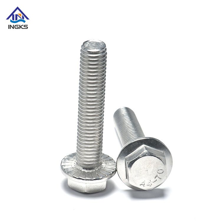 สแตนเลส 304 316 DIN 6921 หน้าแปลนหกเหลี่ยม Bolt Hex Washer Head 