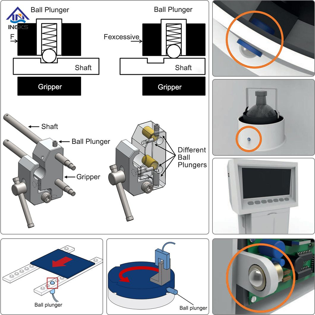 ลูกสูบสเตนเลสสตีล Hex Socket Spring Ball Point Screw